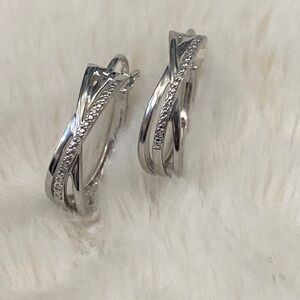 Diamond Accented Hoop Earrings